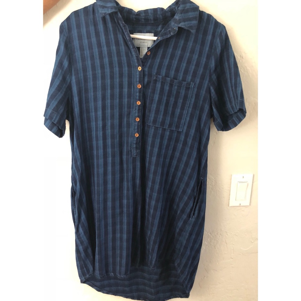 Blue stripe mini dress